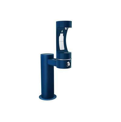 Outdoor ezH2O Bottle Filling Station Single Pedestal Non-Filtered Non-Refrigerated Freeze Resistant Blue by Elkay