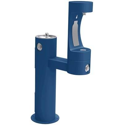 Outdoor ezH2O Lower Bottle Filling Station Bi-Level Pedestal, Non-Filtered Non-Refrigerated Blue by Elkay
