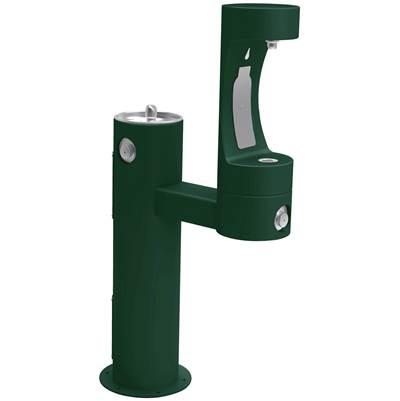 Outdoor ezH2O Lower Bottle Filling Station Bi-Level Pedestal, Non-Filtered Non-Refrigerated Evergreen