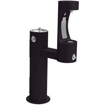 Outdoor ezH2O Lower Bottle Filling Station Bi-Level Pedestal, Non-Filtered Non-Refrigerated Freeze Resistant Black