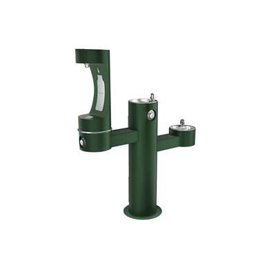 Outdoor ezH2O Middle Bottle Filling Station Tri-Level Pedestal Non-Filtered Non-Refrigerated Evergreen by Elkay