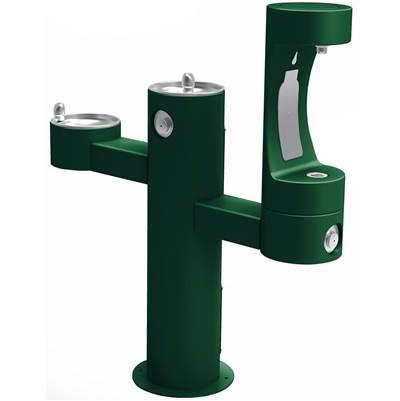 Outdoor ezH2O Lower Bottle Filling Station Tri-Level Pedestal, Non-Filtered Non-Refrigerated FR Evergreen