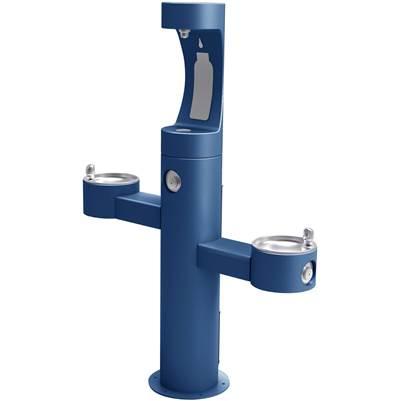 Outdoor ezH2O Upper Bottle Filling Station Tri-Level Pedestal, Non-Filtered Non-Refrigerated FR Blue by Elkay