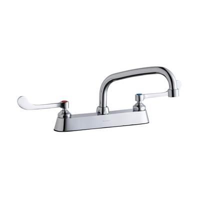 8'' Centerset with Exposed Deck Faucet with 8'' Arc Tube Spout 6'' Wristblade Handles Chrome
