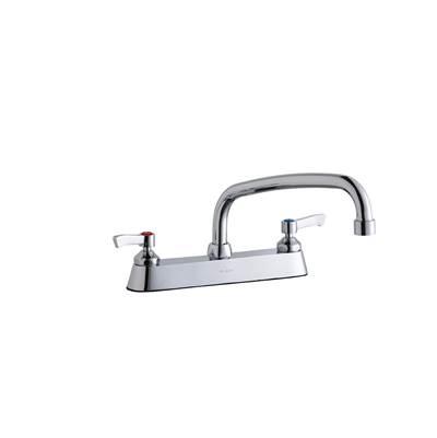 8'' Centerset with Exposed Deck Faucet with 10'' Arc Tube Spout 2'' Lever Handles Chrome