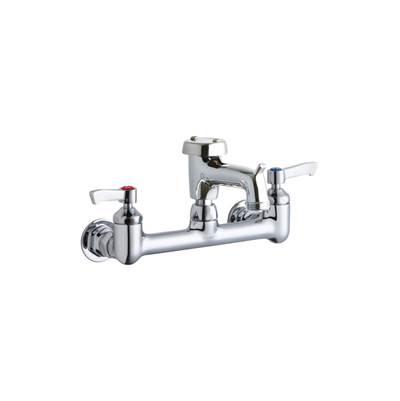 8'' Centerset Wall Mount Faucet with 3'' Bucket Hook Spout 2'' Lever Handles 1/2'' Offset Inlets Polished Chrome
