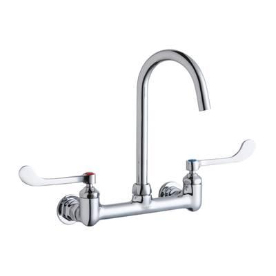 8'' Centerset Deck Mount Laminar Flow Faucet with 5'' Gooseneck Spout 6'' Wristblade Handles 1/2'' Offset Inlets by Elkay
