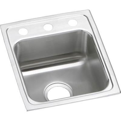 18 Gauge Stainless Steel 13'' x 16'' x 7.625'' Single Bowl Drop-in Kitchen Sink by Elkay