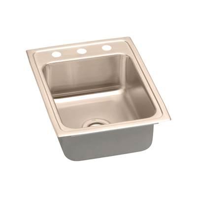 18 Gauge CuVerro antimicrobial copper 17'' x 22'' x 7.625'' Single Bowl Drop-in Sink by Elkay