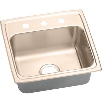18 Gauge CuVerro antimicrobial copper 19.5'' x 19'' x 7.5'' Single Bowl Drop-in Sink by Elkay