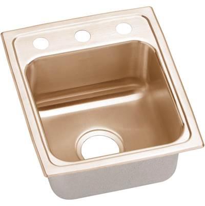 18 Gauge CuVerro antimicrobial copper 13'' x 16'' x 6.5'' Single Bowl Drop-in Sink