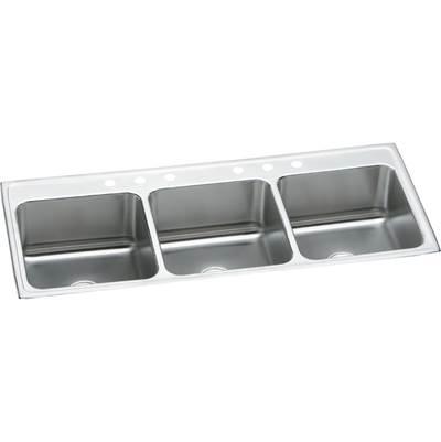 18 Gauge Stainless Steel 63'' x 22'' x 10.125'' Triple Bowl Drop-in Kitchen Sink