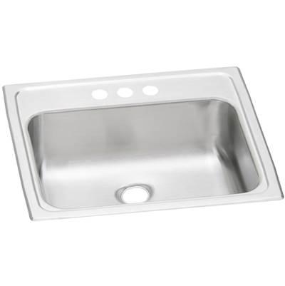 20 Gauge Stainless Steel 19'' x 17'' x 6.125'' Single Bowl Drop-in Bathroom Sink