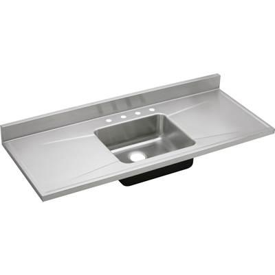 18 Gauge Stainless Steel 60'' x 25'' x 7.5'' Single Bowl Custom Sinks + Countertops Kitchen Sink