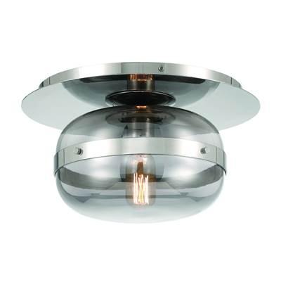 Nottingham, Flush Mount, 10'', Polished Nickel, Smoked Glass by Eurofase