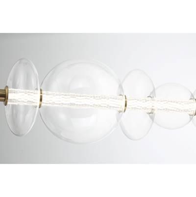 Atomo, Chandelier, 7-Light, 56'', Gold, Clear Glass by Eurofase