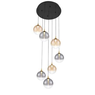 Iissa, Chandelier, 7-Light, 21'', Gold, Mixed Glass