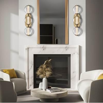 Atomo, Vanity, 3Lt, 25'', Gold, Clear Glass