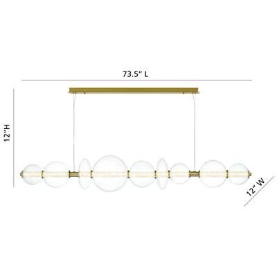 Atomo, Chandelier, 9-Light, 74'', Gold, Clear Glass
