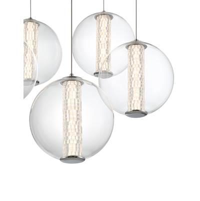 Atomo, Chandelier, 5-Light, 26'', Chrome, Clear Glass