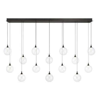 Iissa, Chandelier, 14-Light, 72'', Matte Black, Clear Glass