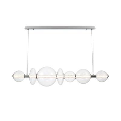 Atomo, Chandelier, 7-Light, 56'', Chrome, Clear Glass by Eurofase