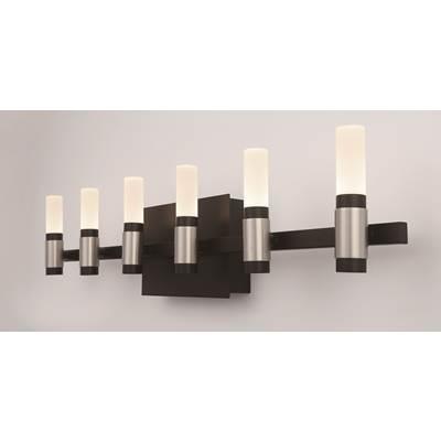 Albany, Vanity, 6Lt, 27'', Silver-Black Mix, White Acrylic