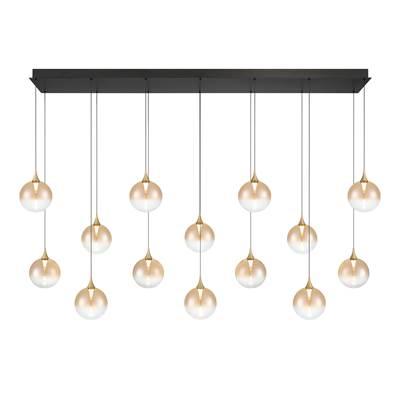 Iissa, Chandelier, 14-Light, 72'', Gold, Amber Glass by Eurofase