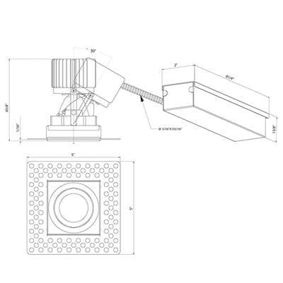 Eurofase Amigo 15W 1 Light Square Trimless Gimbal 3000K - White by Eurofase