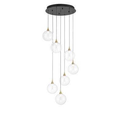 Iissa, Chandelier, 7-Light, 21'', Gold, Clear Glass