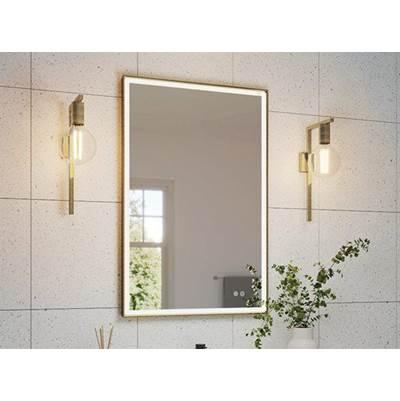 ARTUS FRAMED MIRROR 21'' W x 36'' H +DEFOG +LIGHT, BRUSHED NICKEL by Fleurco