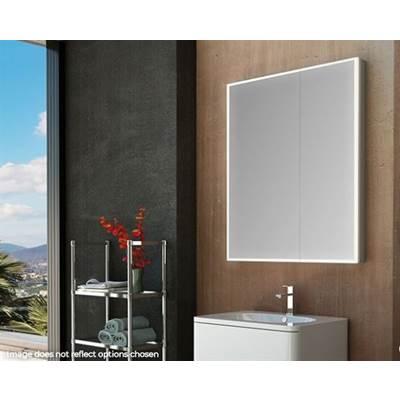 LUNA HALO LIGHTED MEDICINE CABINET/BI-VIEW/FLAT/30''X30'' - Sandblasted