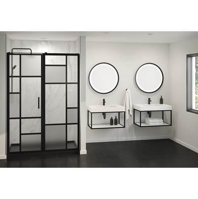 LUNA STAK DUO VANITY WALLMOUNT BLACK FRAME 32'' WHITE SHELF by Fleurco