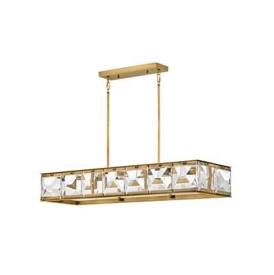 Chandelier Jolie Large Led Linear in Heritage Brass by Fredrick Ramond