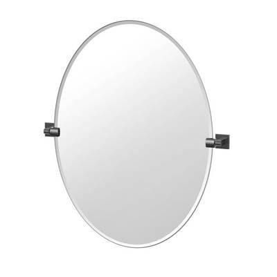 Elevate 32''H Frameless Oval Mirror,  Matte Black by Gatco