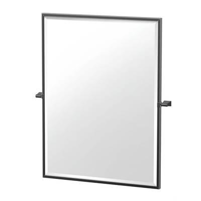 Bleu 32.5''H Framed Rectangle Mirror, Matte Black by Gatco