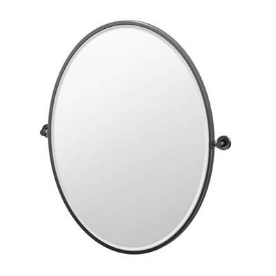 Glam 27.5''H Framed Oval Mirror, Matte Black by Gatco
