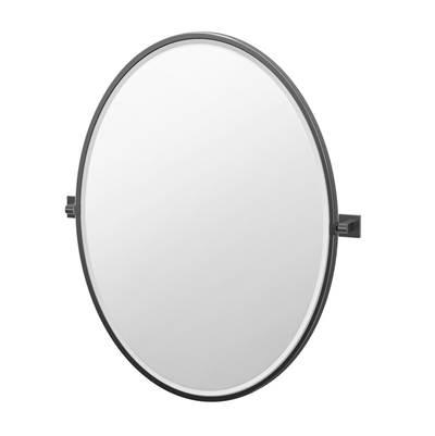 Elevate 33''H Framed Oval Mirror, Matte Black by Gatco