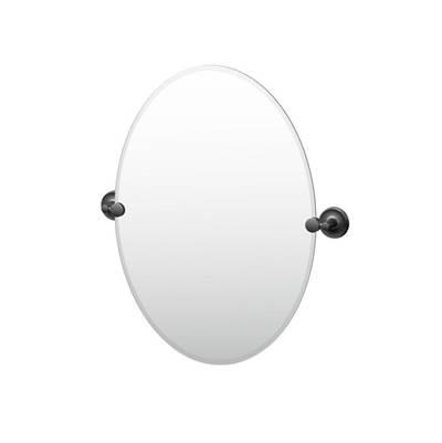 Designer II 26.5''H Frameless Oval Mirror Matte Black