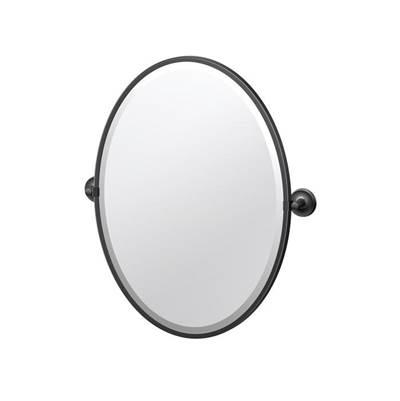 Designer II 27.5''H Framed Oval Mirror Matte Black