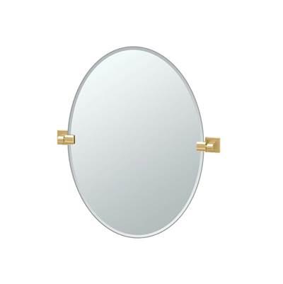 Elevate 26.5''H Frameless Oval Mirror, Brushed Brass