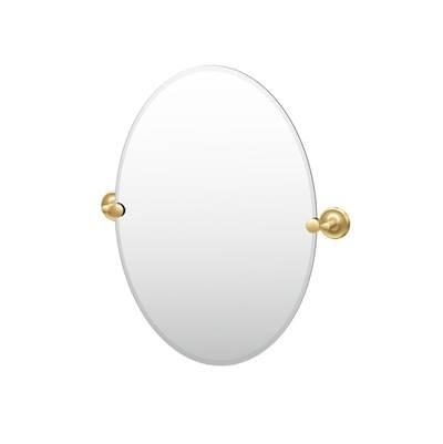 Designer II 26.5''H Frameless Oval Mirror Brushed Brass by Gatco