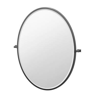 Bleu 33''H Framed Oval Mirror, Matte Black by Gatco