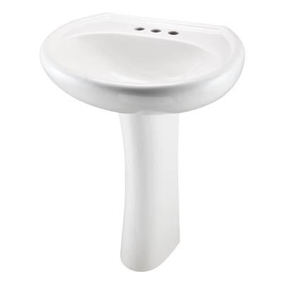 Maxwell Standard 4''CC Ped Lav Combo: G0012514 Lav w/ G0029842 Ped White