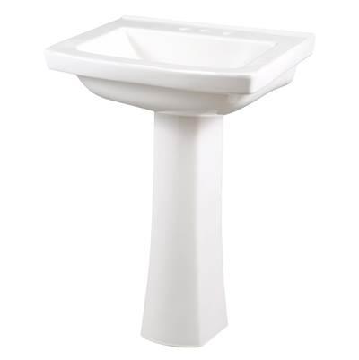 Burr Ridge Standard 4''CC Ped Lav Combo: G0012515 Lav w/ G0029848 Ped White by Gerber Plumbing