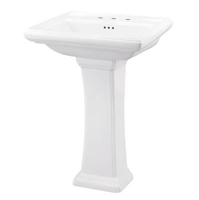 Logan Square Petite 8''CC Ped Lav Combo: G0012559 Lav w/ G0029847 Ped White by Gerber Plumbing