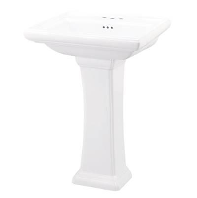 Logan Square Standard 4''CC Ped Lav Combo: G0012585 Lav w/ G0029847 Ped White by Gerber Plumbing