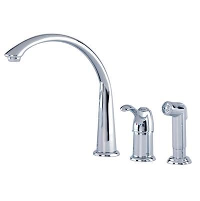 Allerton 1H Hi-Arc Kitchen Faucet w/ Spray 1.75gpm Aeration/2.2gpm Spray Chrome by Gerber Plumbing