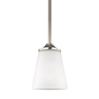 Hanford One Light Mini-Pendant Brushed Nickel Bulbs Inc