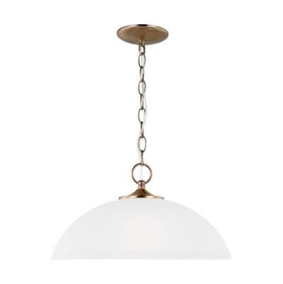 Geary One Light Pendant Satin Brass Bulbs Included